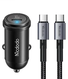Mcdodo 30W 1C PD Fast Car Charger+ USB-C to USB-C Cable 1.2m 