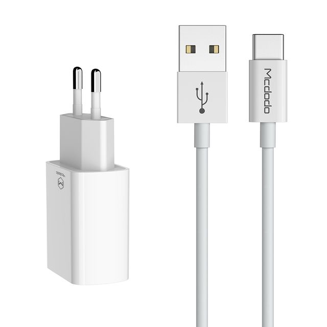 Mcdodo CH-6721 2 USB-A Charger(EU) + Type-C Cable 1m Travel Set