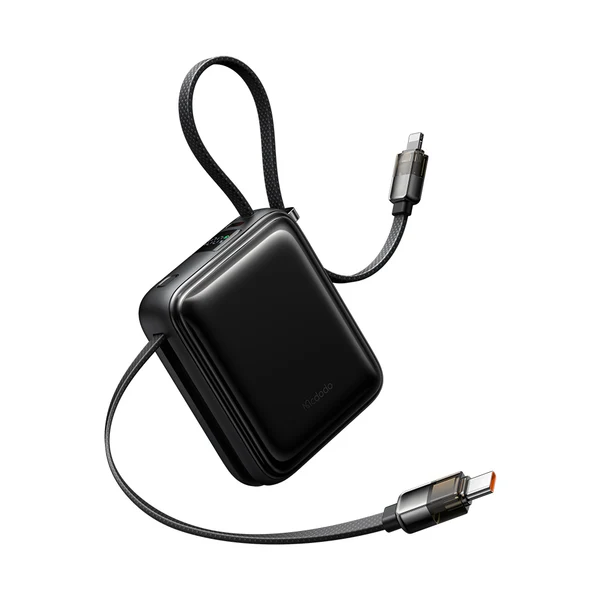 Mcdodo MC-2550 22.5W Digital Display 10000mAh Mini Power Bank Built-in Cables(USB-C+Lightning 
