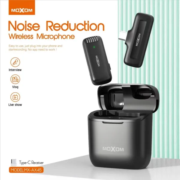 Moxom MX-AX45 Noise Reduction Wireless Microphone Type-C Receive